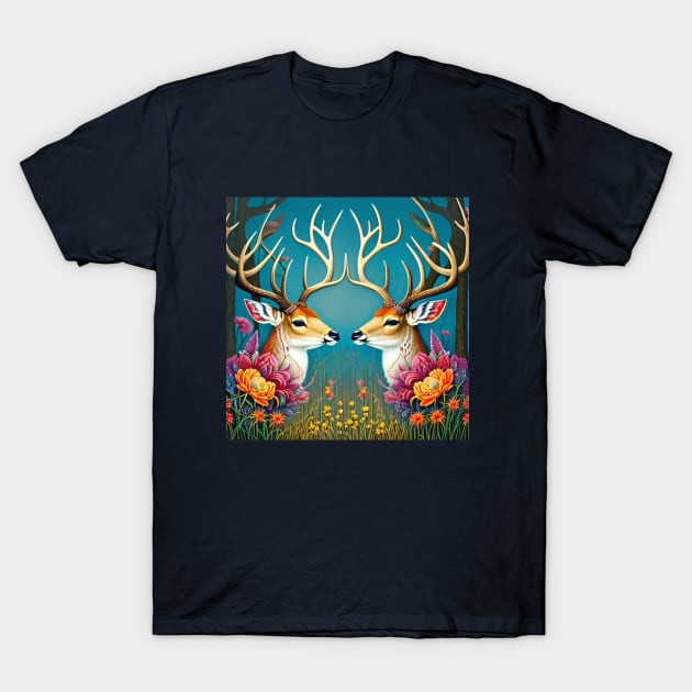 Romantic Deer Couple T-Shirt by Dreamy Feminine